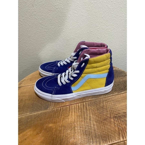 Vans SK8 Hi Sunshine Shoes Multicolor Blue Yellow Red Hi-Top Sneakers size 5 - Picture 3 of 8